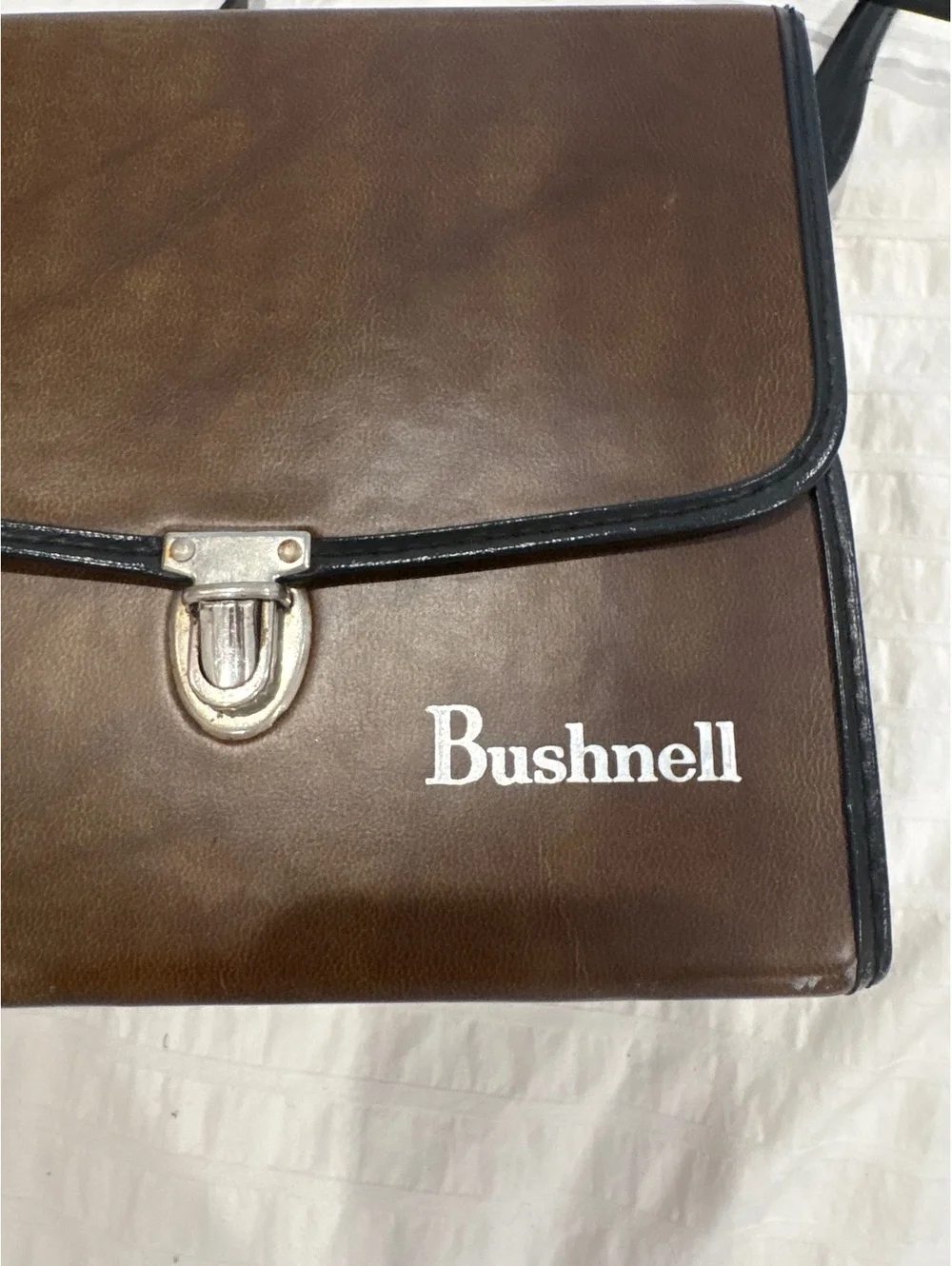 Vintage Bushnell Brown Leather Binocular Bag